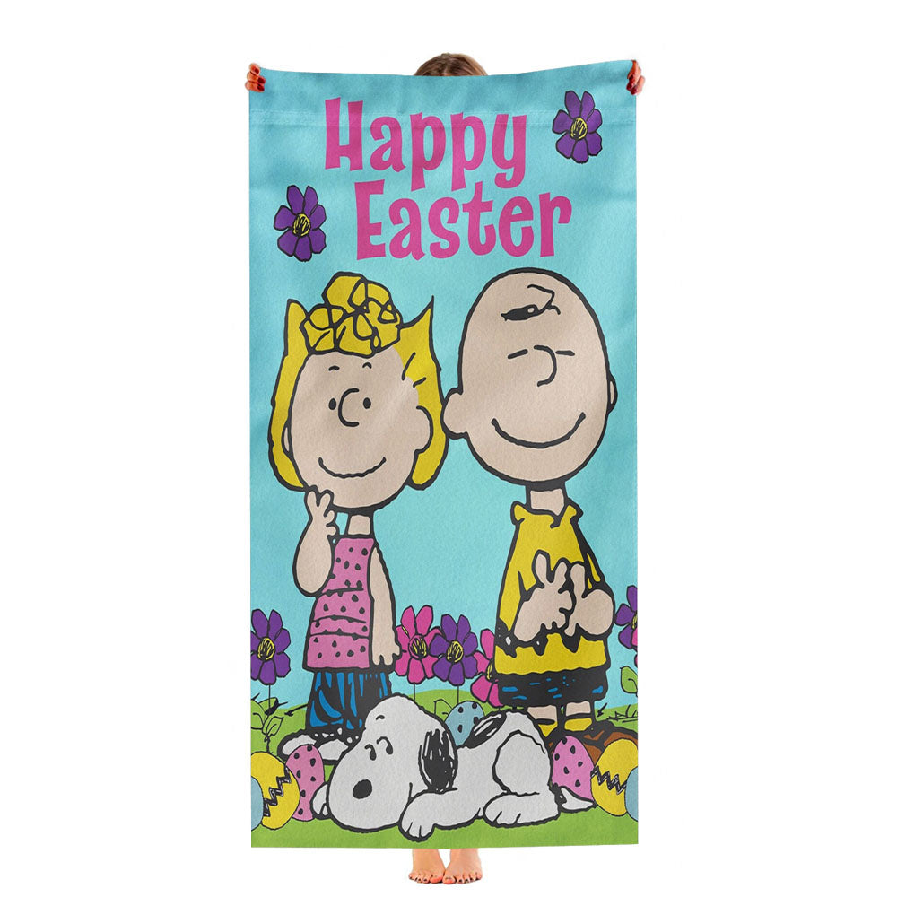Peanuts Snoopy And Charlie Brown Easter Ultra-Soft Luxury Bathroom Towels