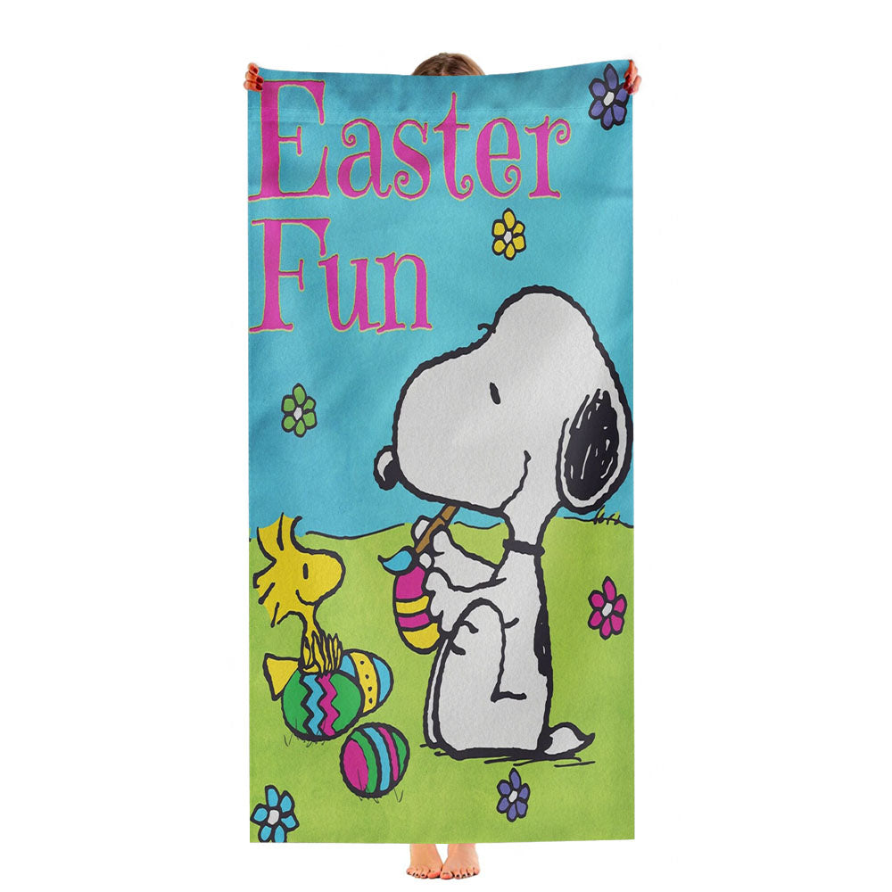 Peanuts Snoopy Easter Eggs Ultra-Soft Luxury Bathroom Towels