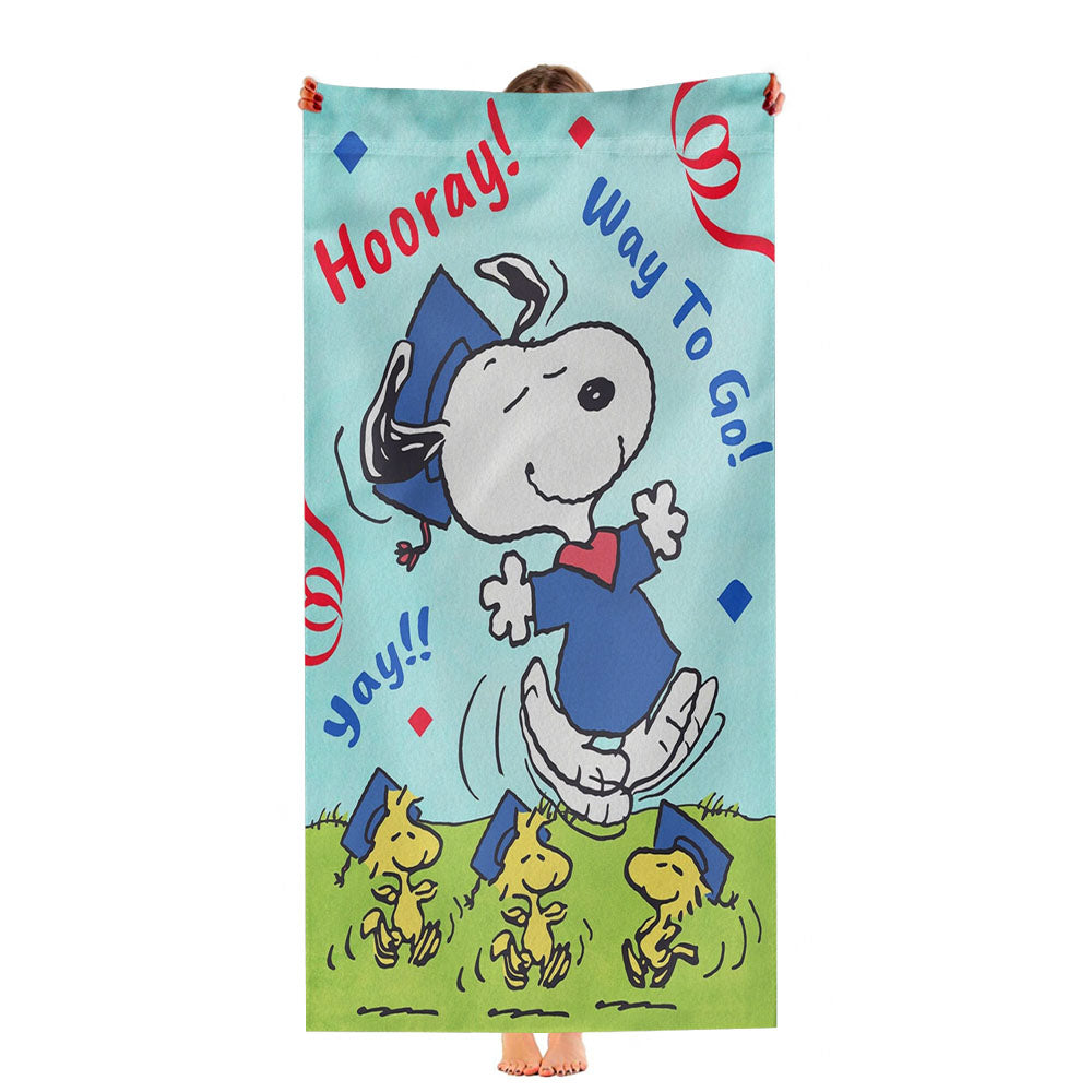 Peanuts Snoopy Graduation Ultra-Soft Luxury Bathroom Towels