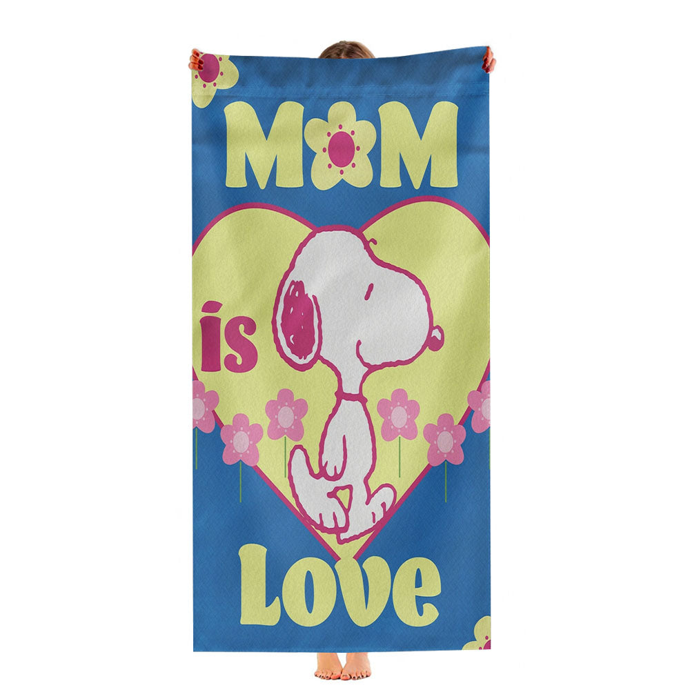 Peanuts Snoopy Mom Love Ultra-Soft Luxury Bathroom Towels