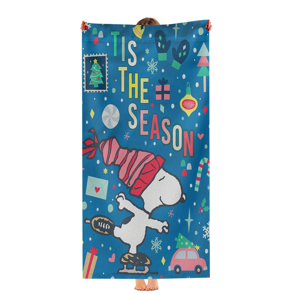 Peanuts Snoopy Winter Christmas Ultra-Soft Luxury Bathroom Towels