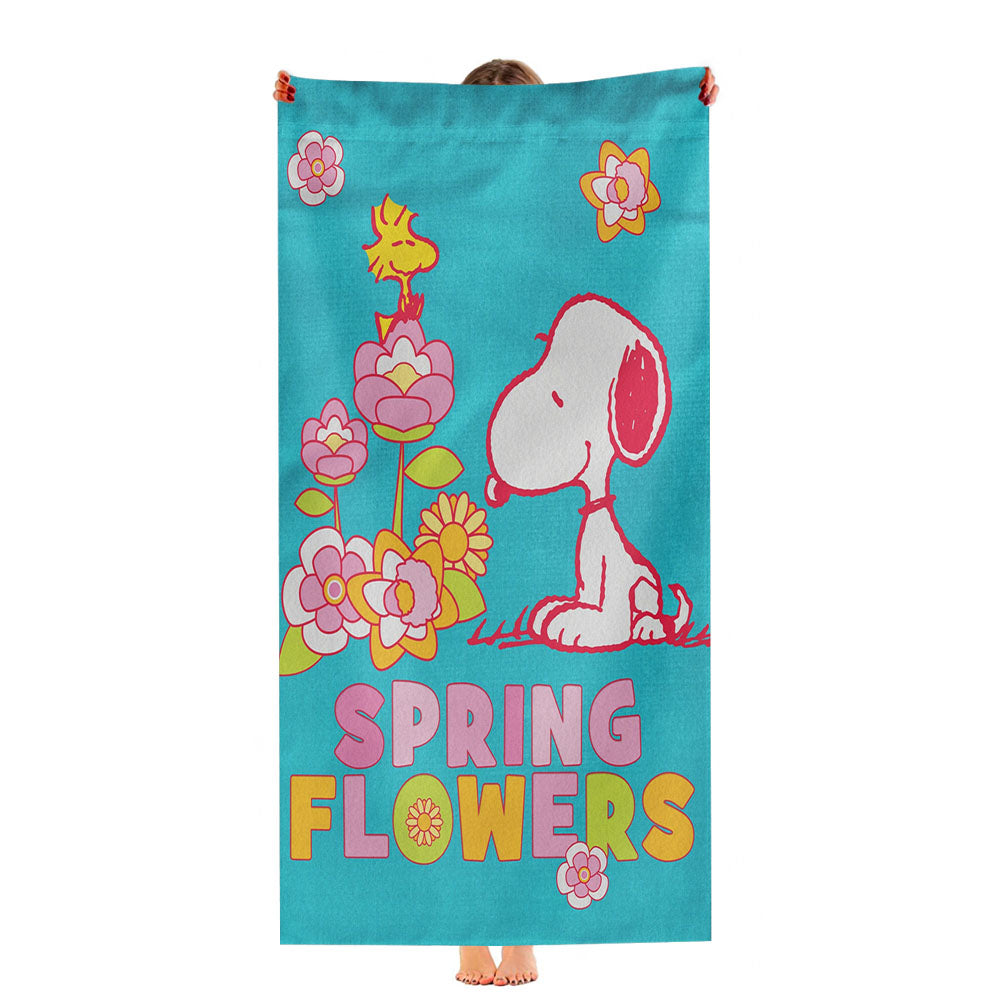 Peanuts Spring Flowers Ultra-Soft Luxury Bathroom Towels
