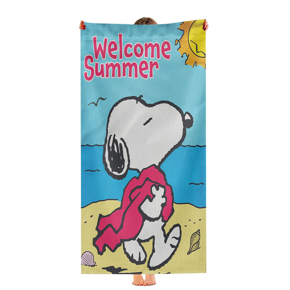 Peanuts Summer Beach Snoopy Ultra-Soft Luxury Bathroom Towels