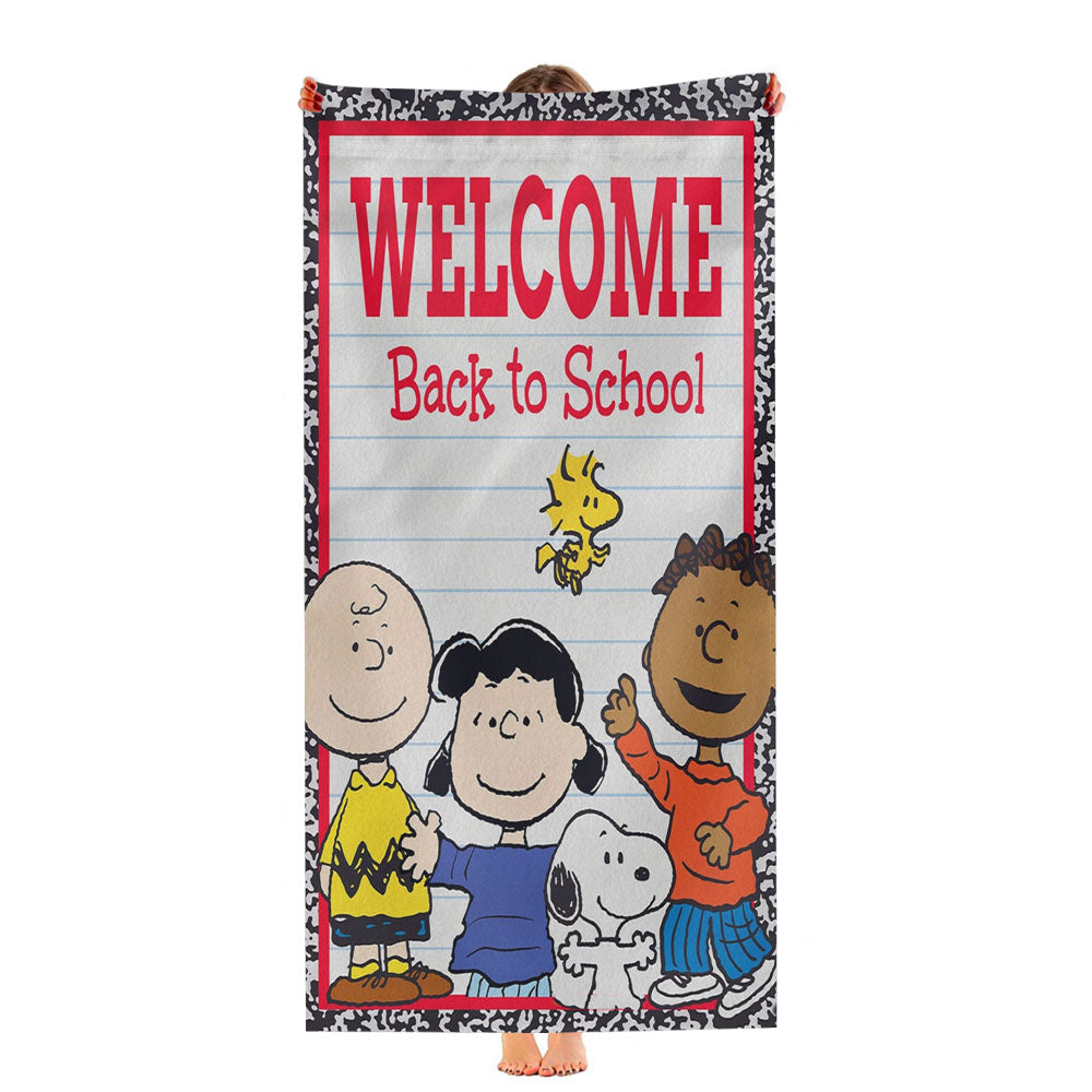 Peanuts Welcome Back To School Peanuts And The Gang Ultra-Soft Luxury Bathroom Towels