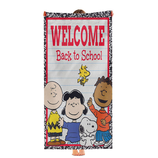 Peanuts Welcome Back To School Peanuts And The Gang Ultra-Soft Luxury Bathroom Towels