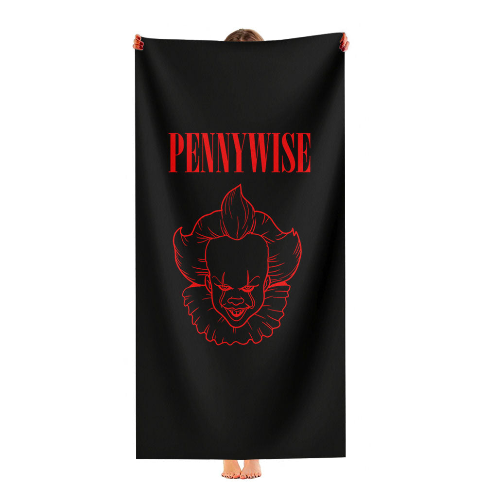 Pennywise It Clown Red Wallpaper Ultra-Soft Luxury Bathroom Towels