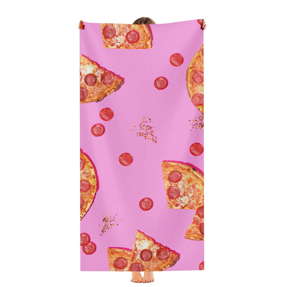 Pepperoni Lovers Pizza Pattern Ultra-Soft Luxury Bathroom Towels