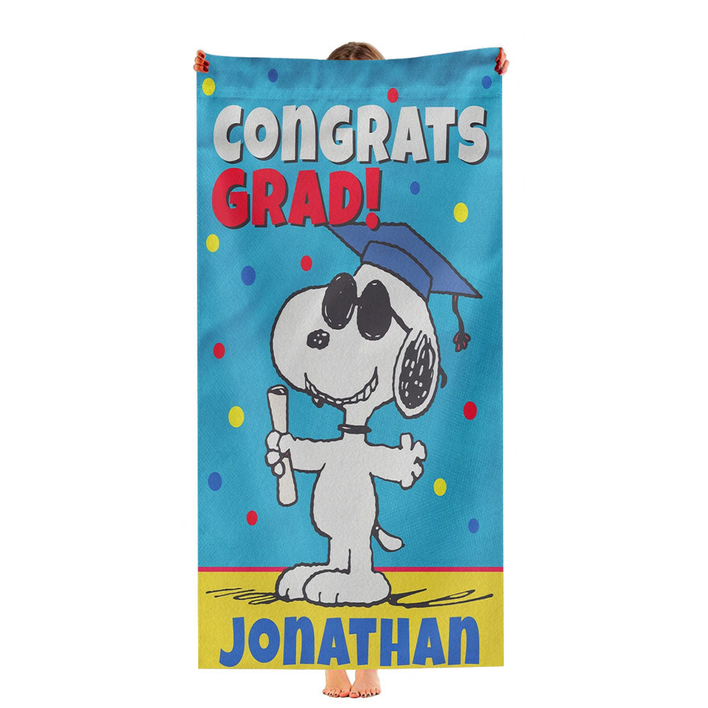 Personalized Snoopy Graduation Ultra-Soft Luxury Bathroom Towels