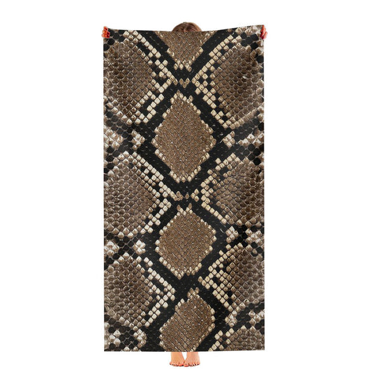 Phyton Snake Skin Texture Pattern Style Ultra-Soft Luxury Bathroom Towels