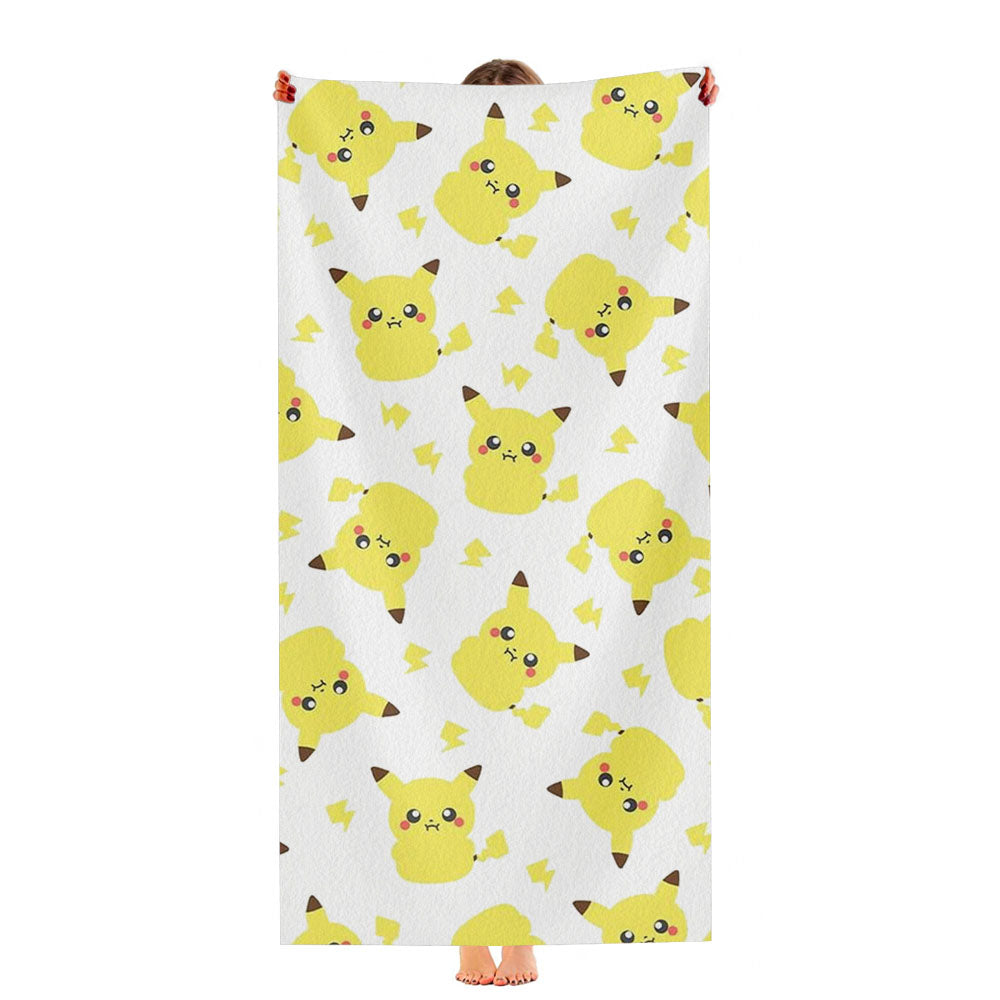 Pikachu Cute Pokemon Pattern Ultra-Soft Luxury Bathroom Towels