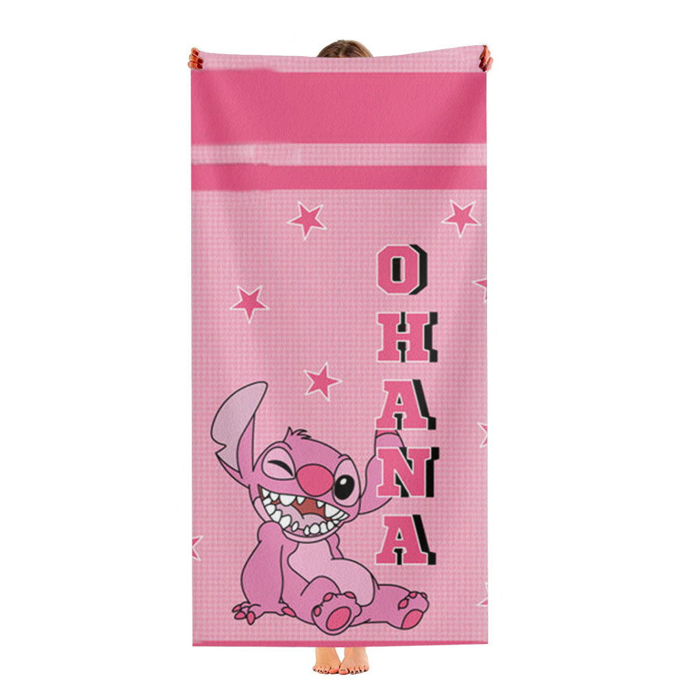 Pink Alien Ohana Ultra-Soft Luxury Bathroom Towels