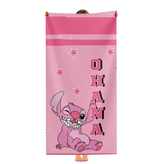 Pink Alien Ohana Ultra-Soft Luxury Bathroom Towels