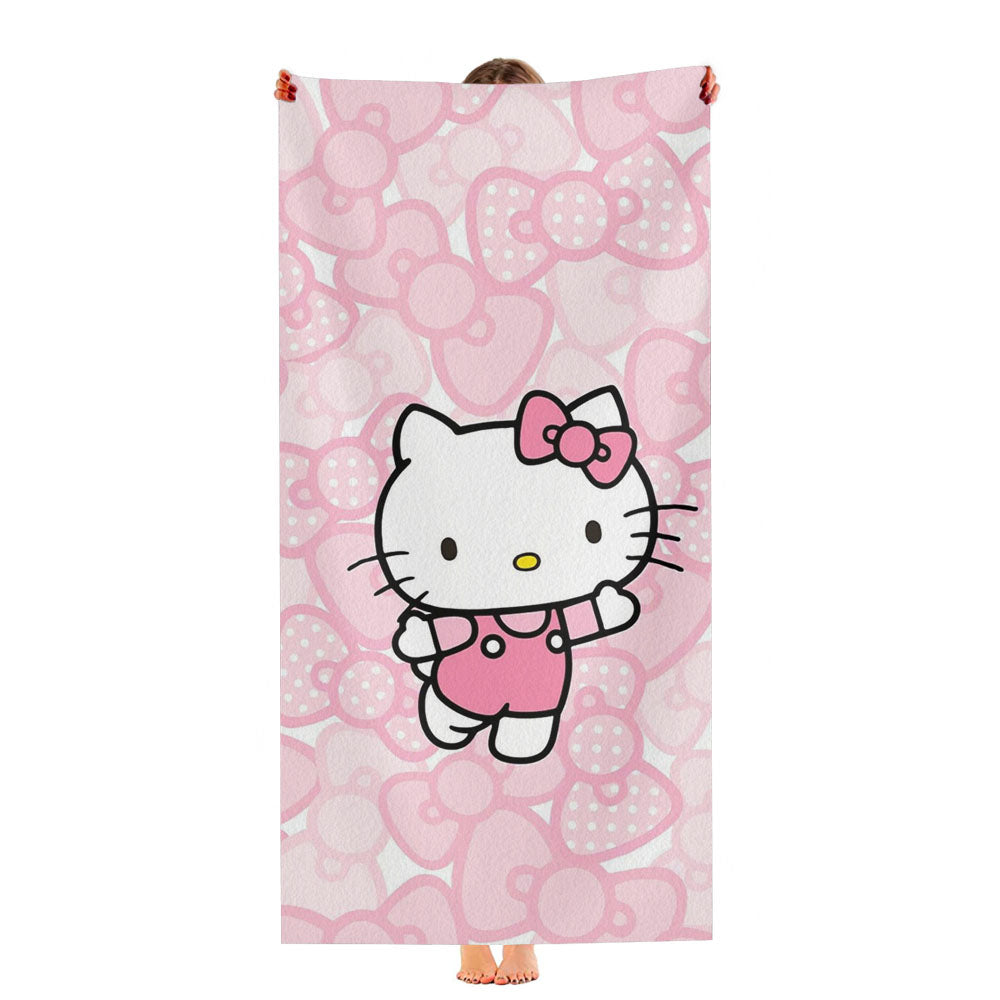 Pink Hello Kitty Love Pattern Ultra-Soft Luxury Bathroom Towels