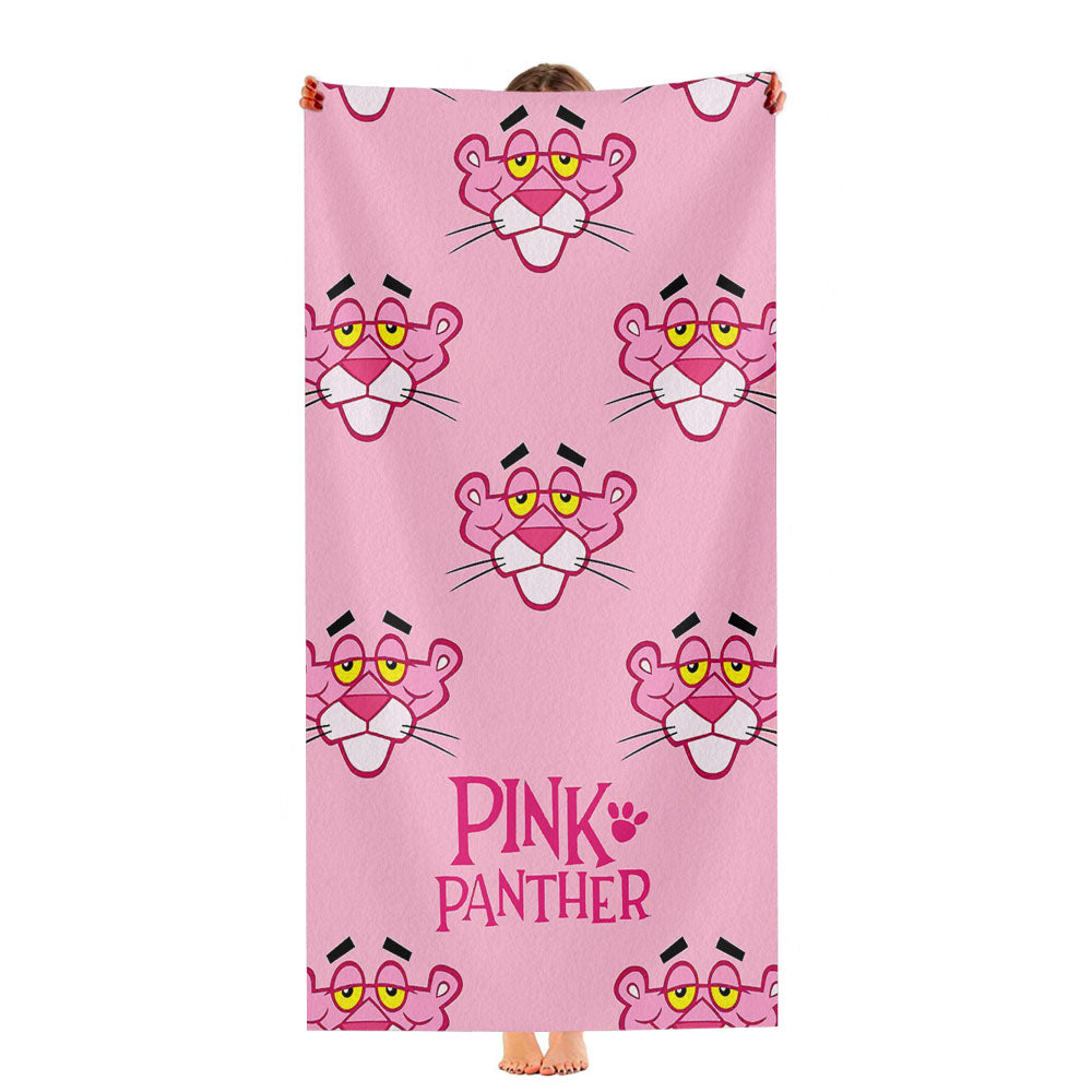 Pink Panther Pattern Face Ultra-Soft Luxury Bathroom Towels