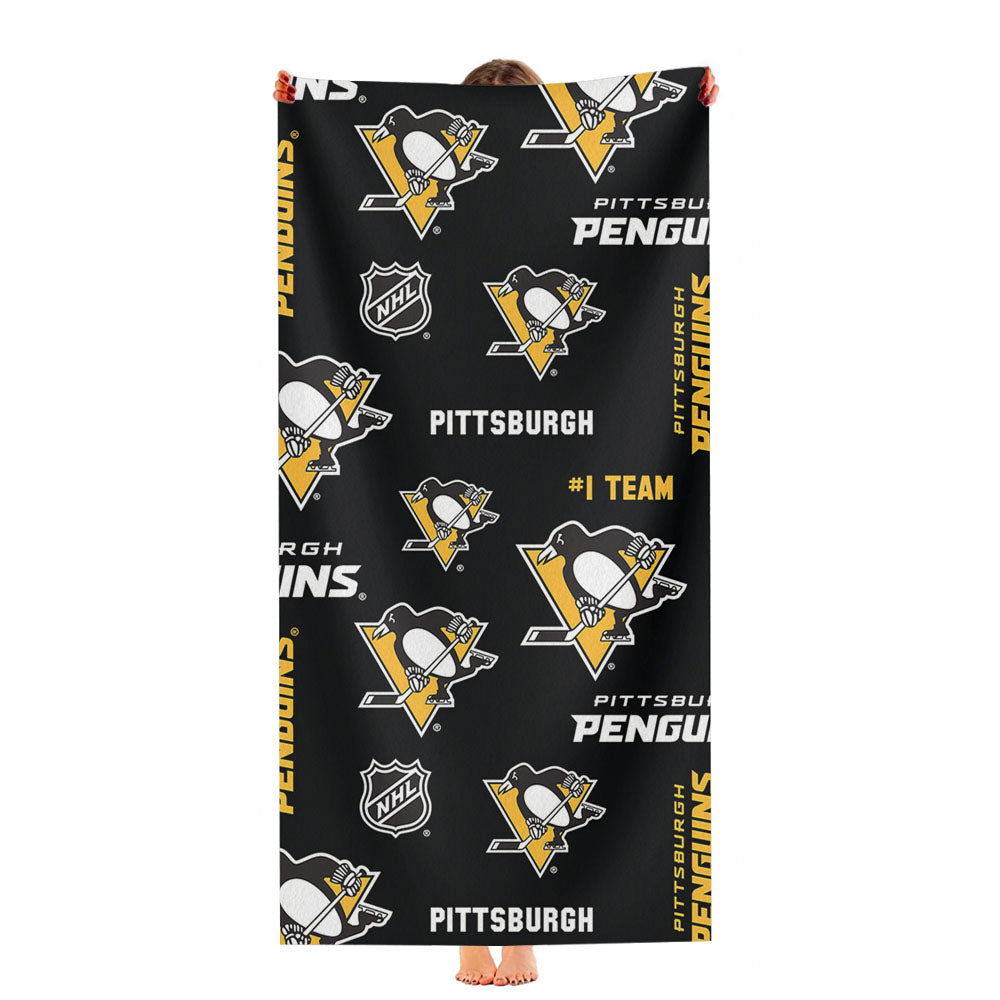 Pittsburgh Penguin Pattern Ultra-Soft Luxury Bathroom Towels