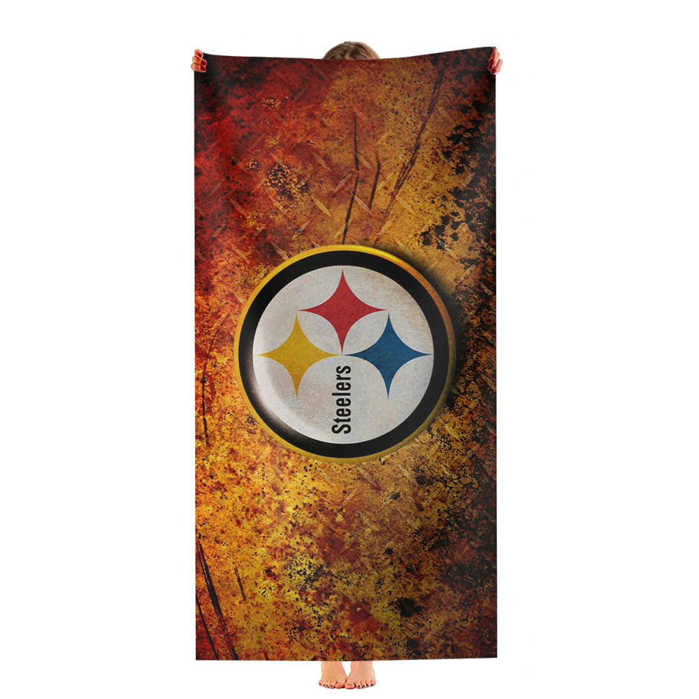 Pittsburgh Steelers Abstract Art Color Ultra-Soft Luxury Bathroom Towels