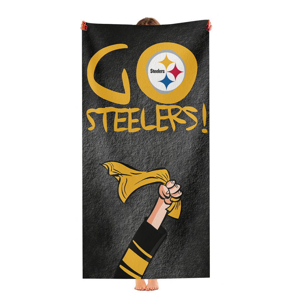 Pittsburgh Steelers Go Steelers Ultra-Soft Luxury Bathroom Towels