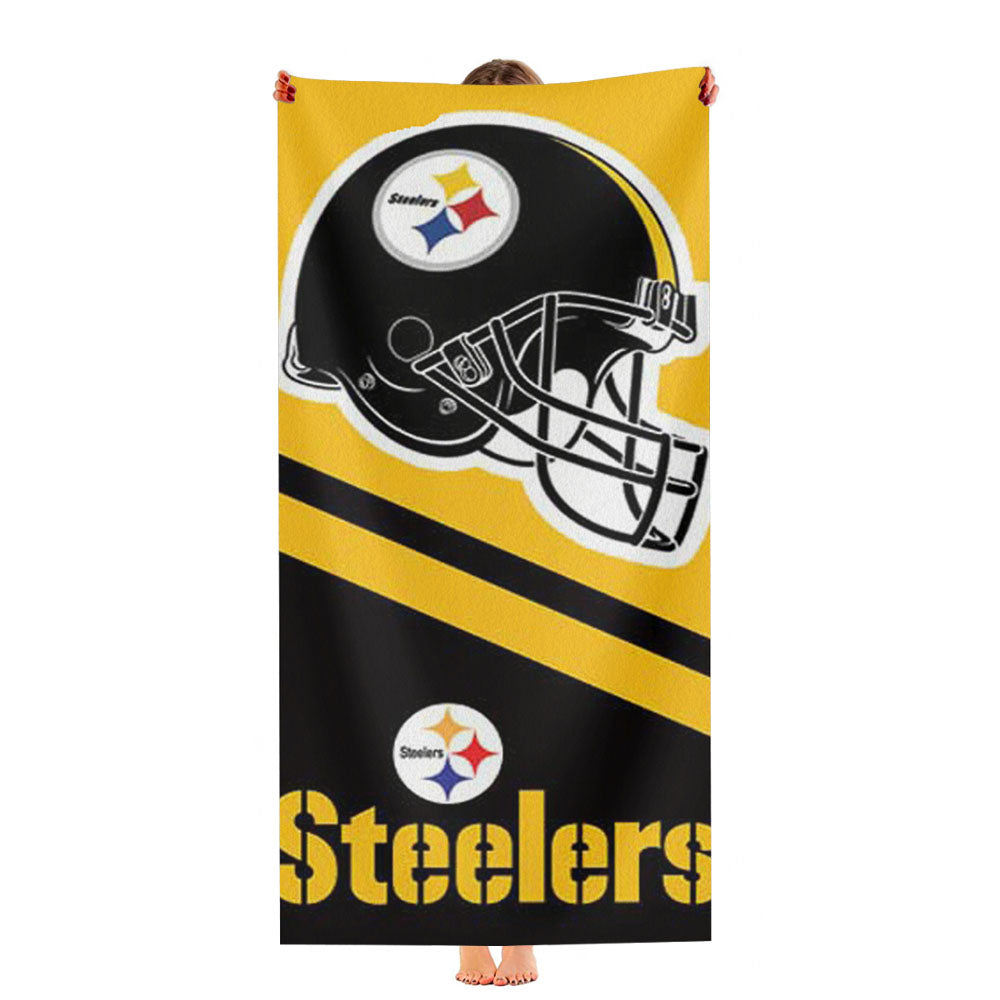 Pittsburgh Steelers Helmet Stripes Ultra-Soft Luxury Bathroom Towels