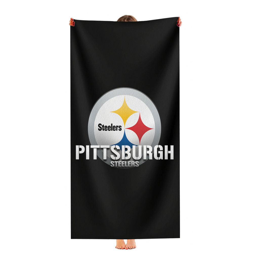 Pittsburgh Steelers Logo Black Ultra-Soft Luxury Bathroom Towels