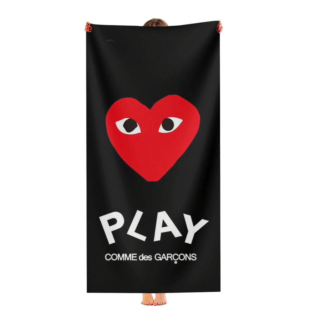 Play Comme Des Garcons Logo Ultra-Soft Luxury Bathroom Towels