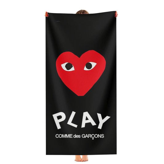 Play Comme Des Garcons Logo Ultra-Soft Luxury Bathroom Towels
