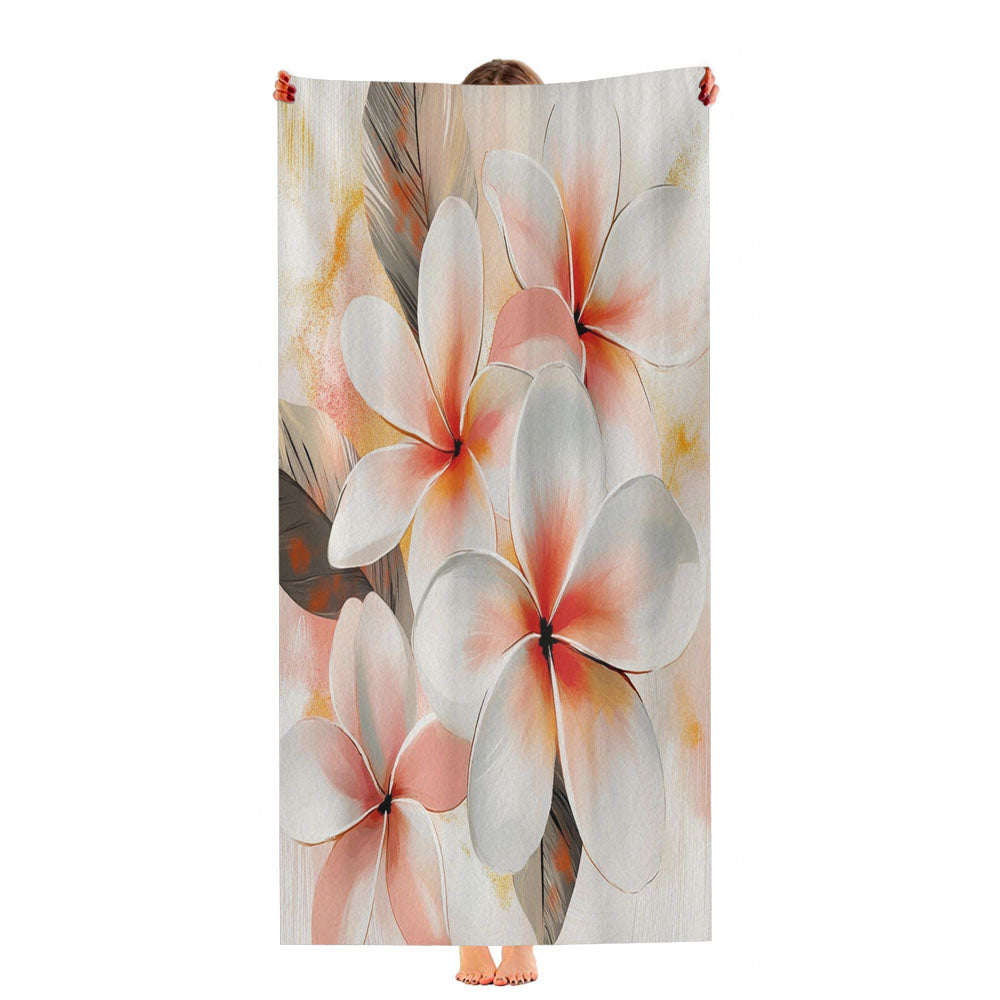 Plumeria Floral Ultra-Soft Luxury Bathroom Towels