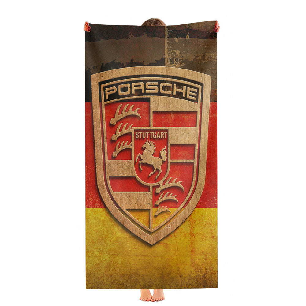 Plywood Porsche Logo Ultra-Soft Luxury Bathroom Towels