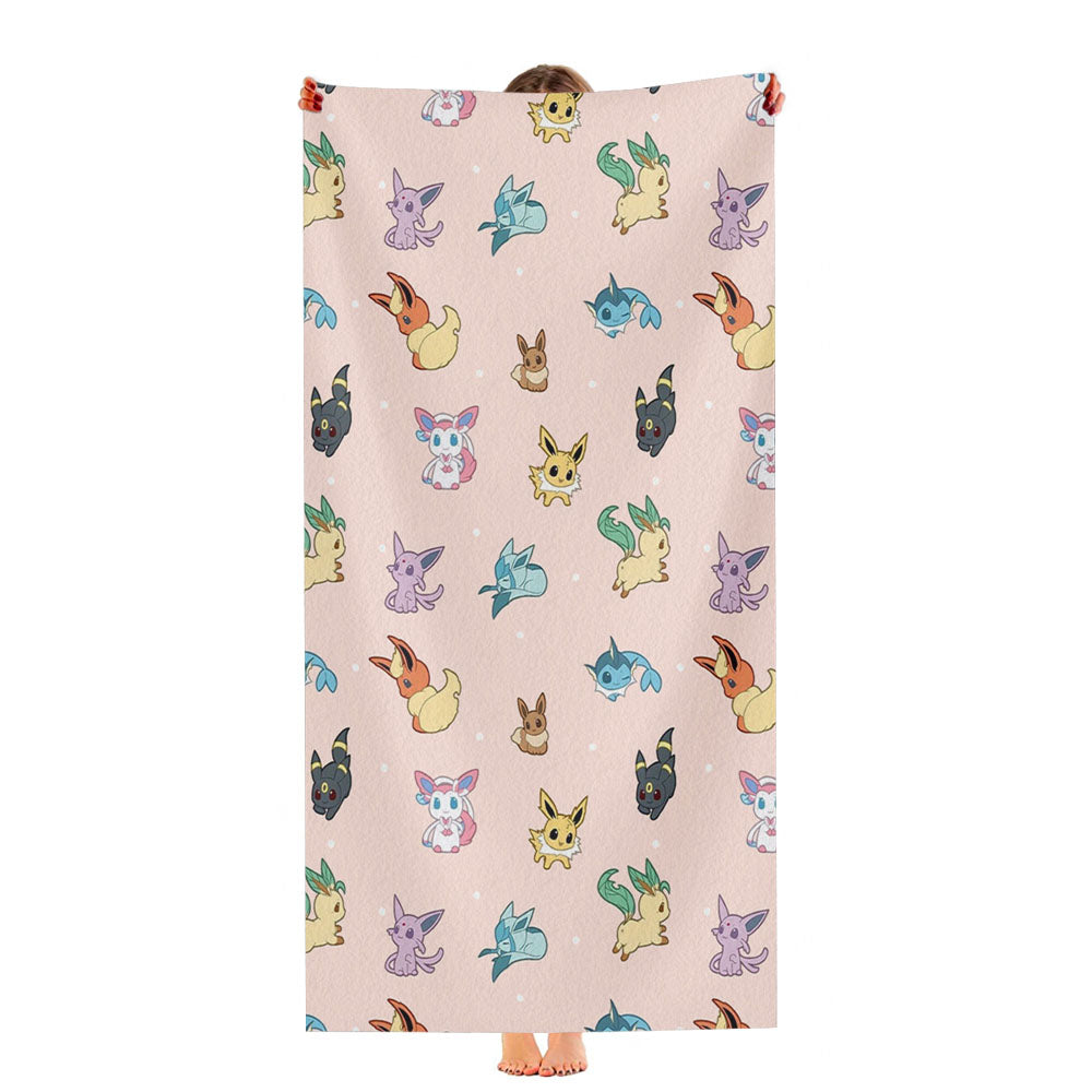 Pokemon Eevee Evolution Pattern Ultra-Soft Luxury Bathroom Towels