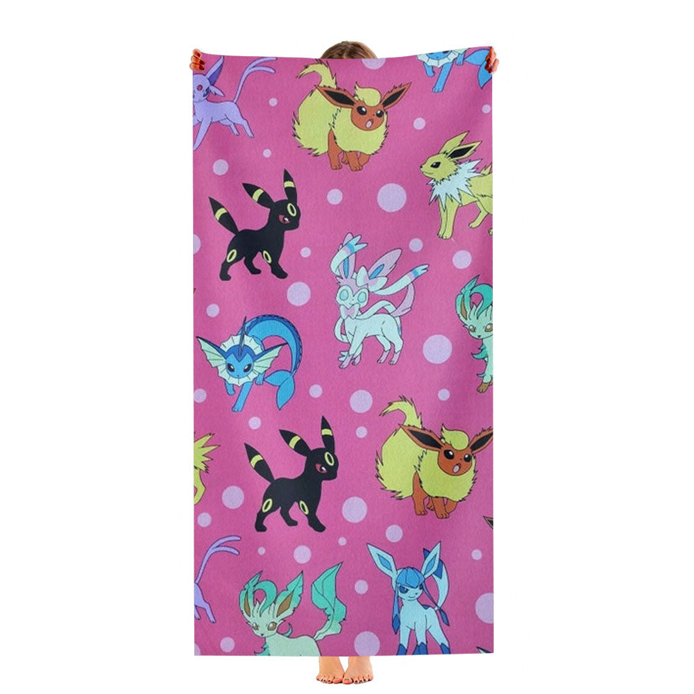 Pokemon Eeveelutions Pattern Ultra-Soft Luxury Bathroom Towels