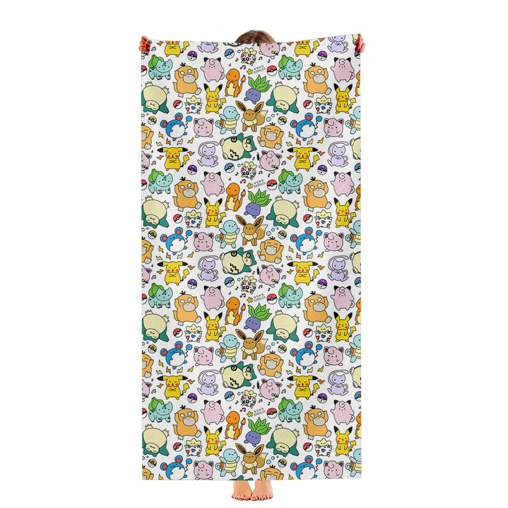 Pokemon Pattern Ultra-Soft Luxury Bathroom Towels