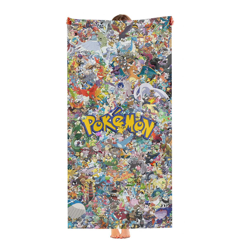 Pokemon Pattern All Char Ultra-Soft Luxury Bathroom Towels