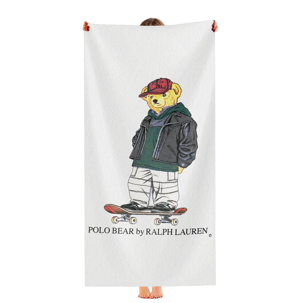 Polo Bear Skateboard Snowboard Ultra-Soft Luxury Bathroom Towels
