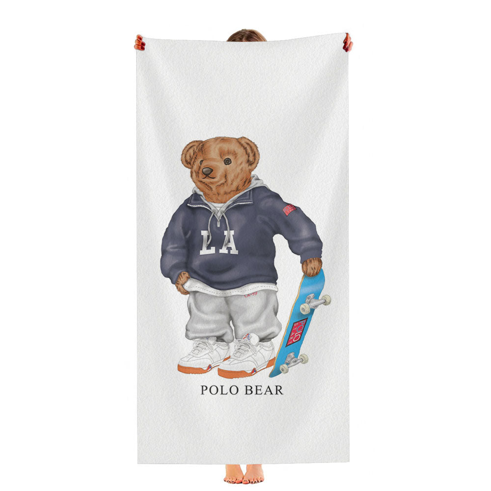 Polo Bear Skateboarding Ultra-Soft Luxury Bathroom Towels