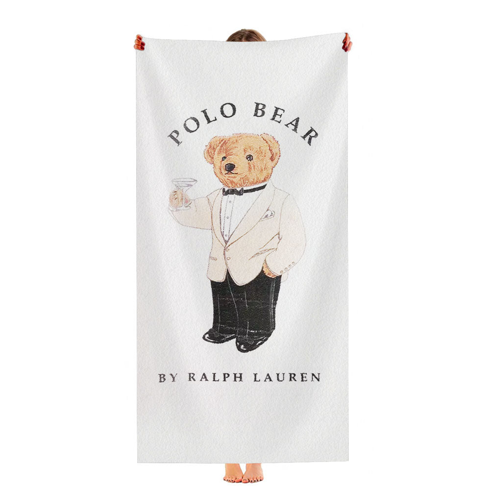 Polo Bear White Suit Tuxedo Ultra-Soft Luxury Bathroom Towels