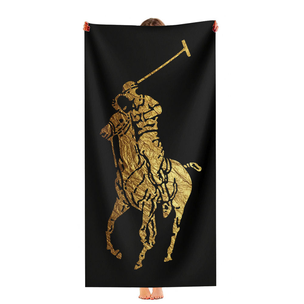 Polo Ralph Lauren Black Gold Logo Ultra-Soft Luxury Bathroom Towels
