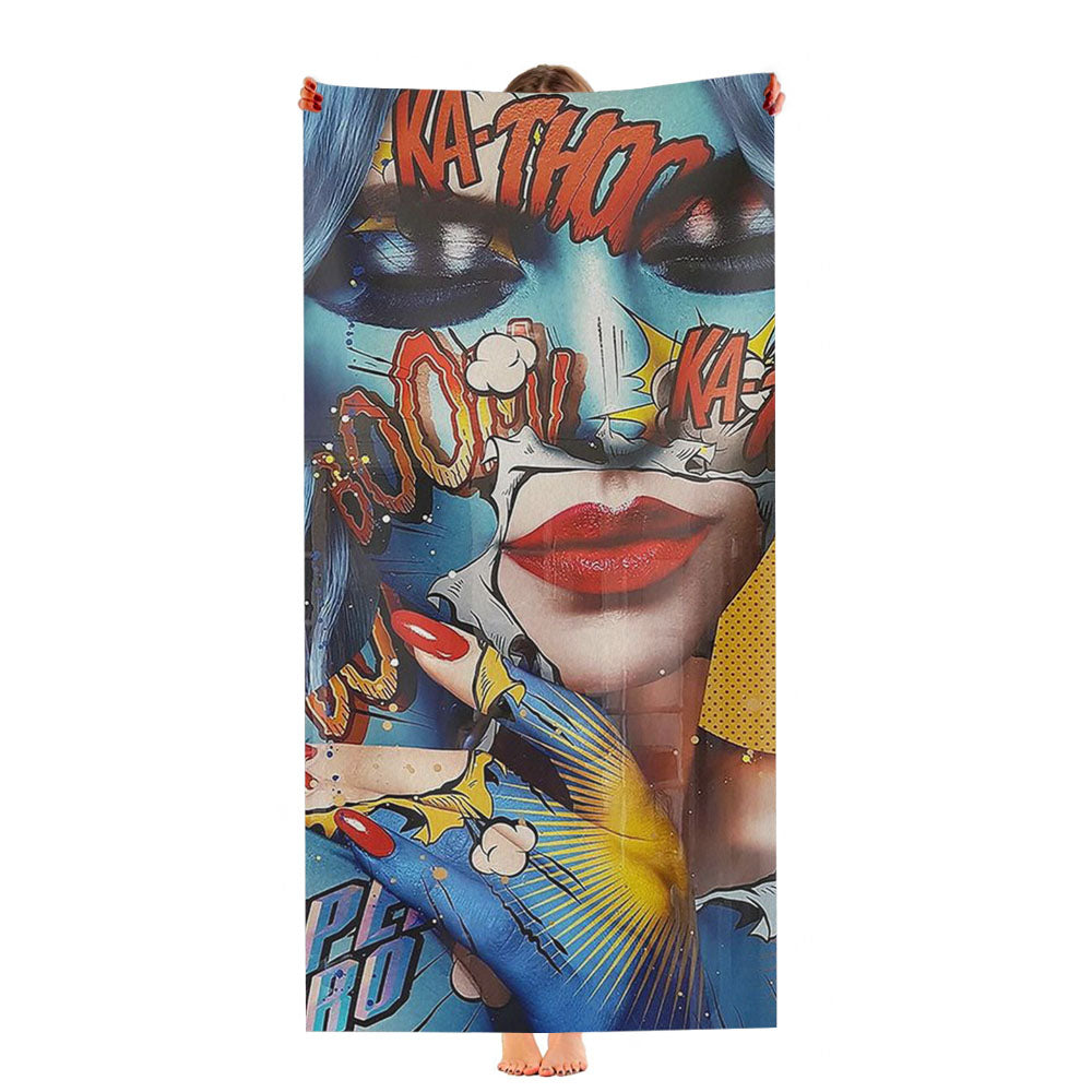 Pop Art Boom Girl Pattern Ultra-Soft Luxury Bathroom Towels