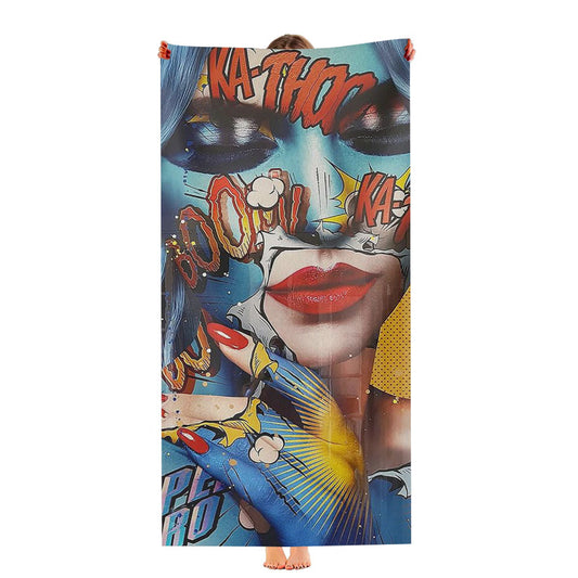 Pop Art Boom Girl Pattern Ultra-Soft Luxury Bathroom Towels
