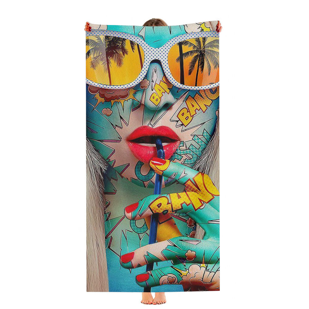 Pop Art Girl Bang Pattern Pop Ultra-Soft Luxury Bathroom Towels