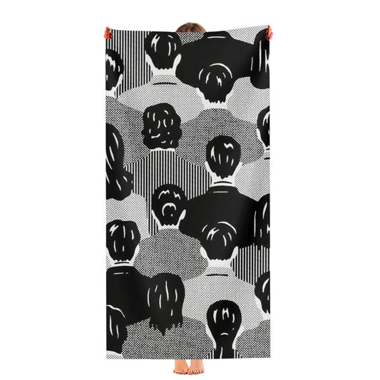Pop Art Japan Culture Human Pattern Comic Style Ultra-Soft Luxury Bathroom Towels