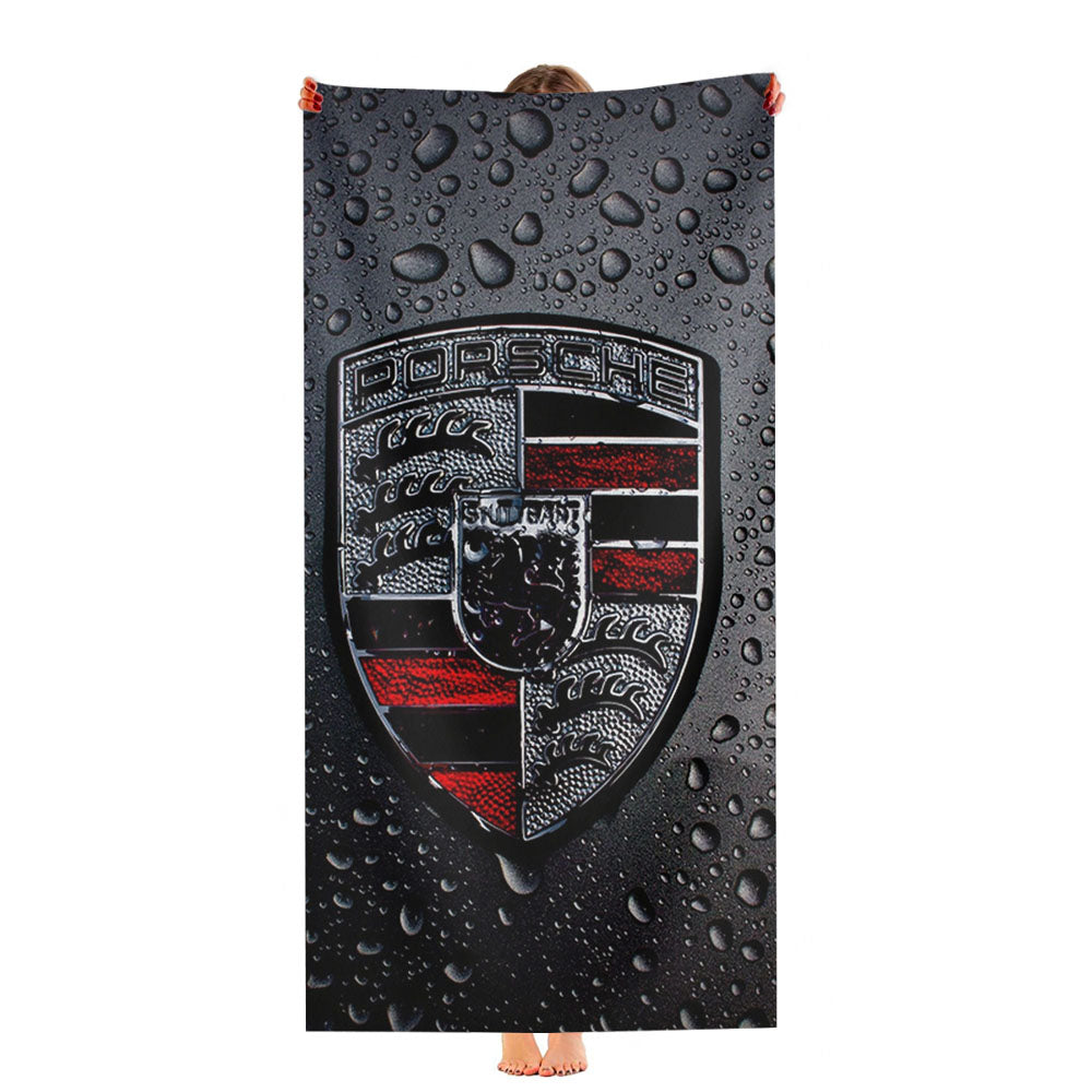 Porsche Black Rain Logo Ultra-Soft Luxury Bathroom Towels