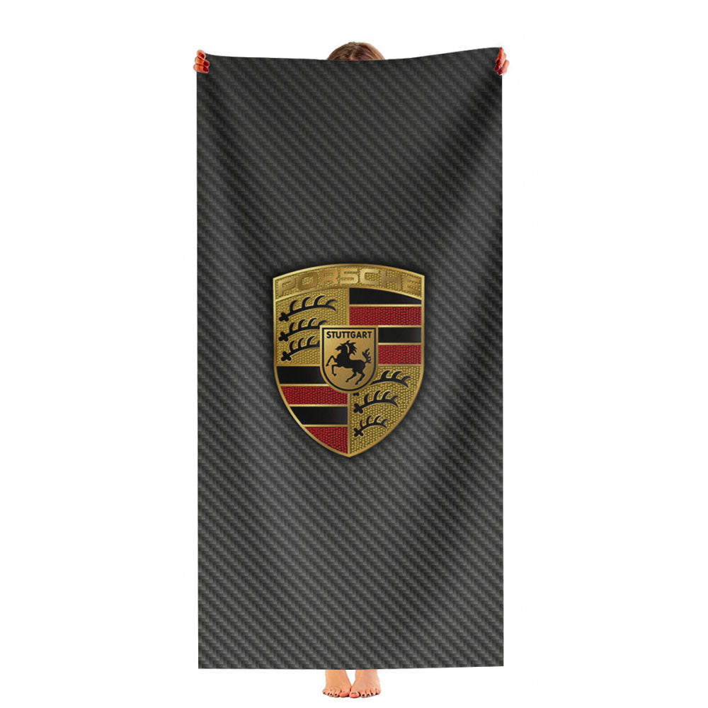 Porsche Carbon Fiber Logo Ultra-Soft Luxury Bathroom Towels