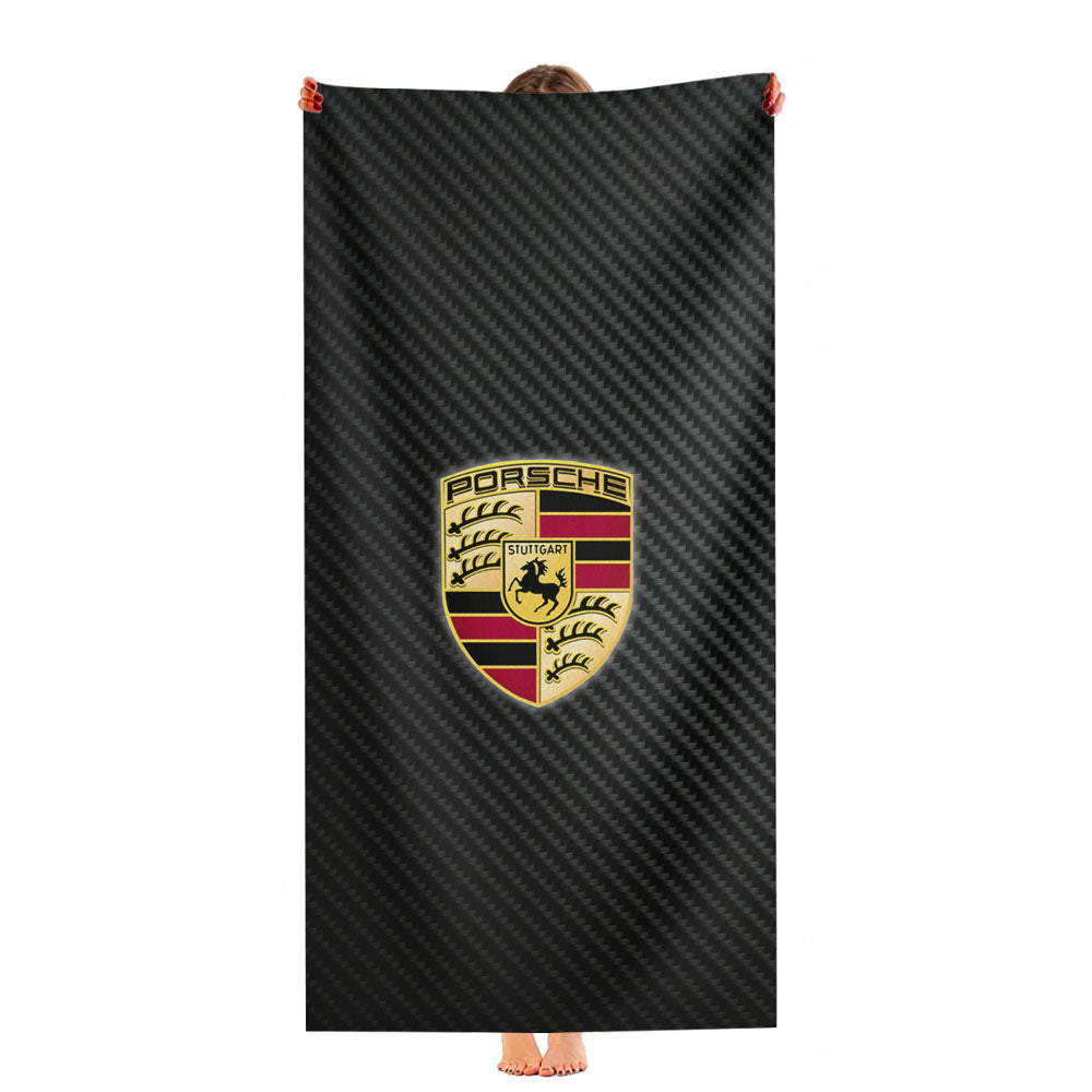 Porsche Logo Carbon Ultra-Soft Luxury Bathroom Towels