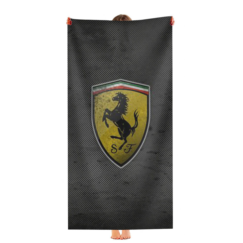 Porsche Logo Grey Background Ultra-Soft Luxury Bathroom Towels