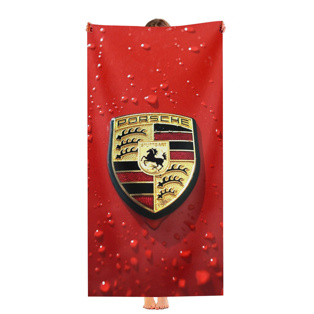 Porsche Logo Red Ultra-Soft Luxury Bathroom Towels