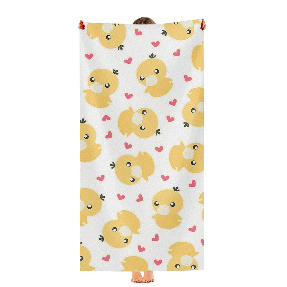 Psyduck Cute Pokemon Pattern Ultra-Soft Luxury Bathroom Towels