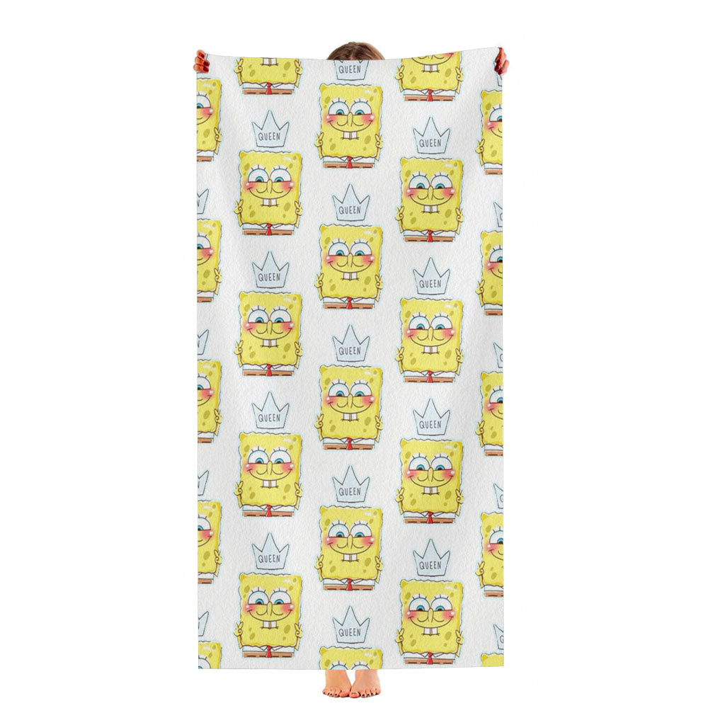 Queen Spongebob Pattern Ultra-Soft Luxury Bathroom Towels