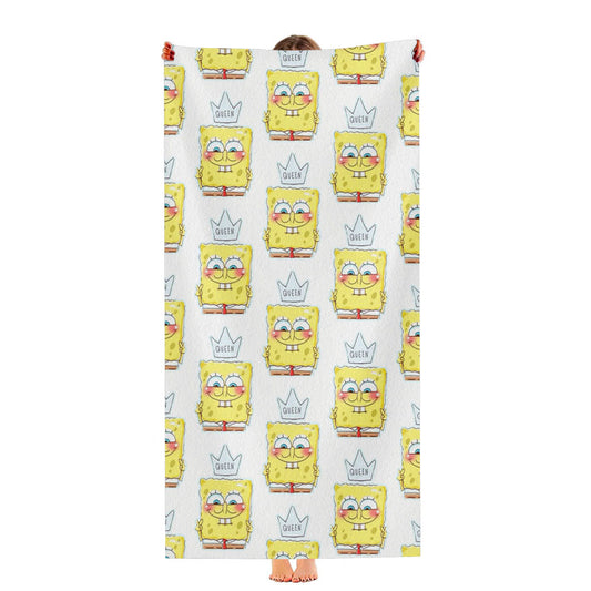 Queen Spongebob Pattern Ultra-Soft Luxury Bathroom Towels