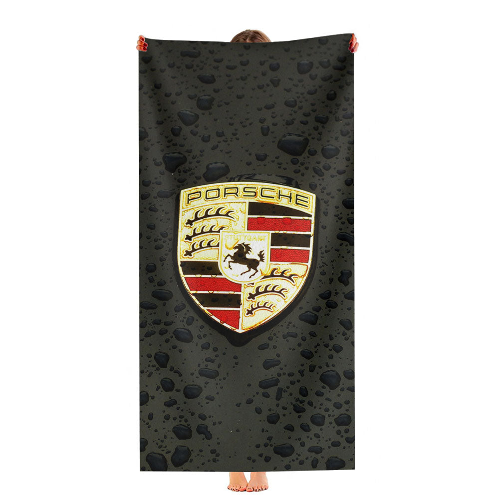 Rain Drop Porsche Logo Ultra-Soft Luxury Bathroom Towels