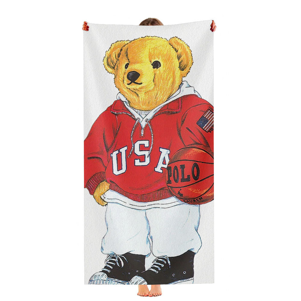 Red Basket Jacket Polo Bear Ultra-Soft Luxury Bathroom Towels