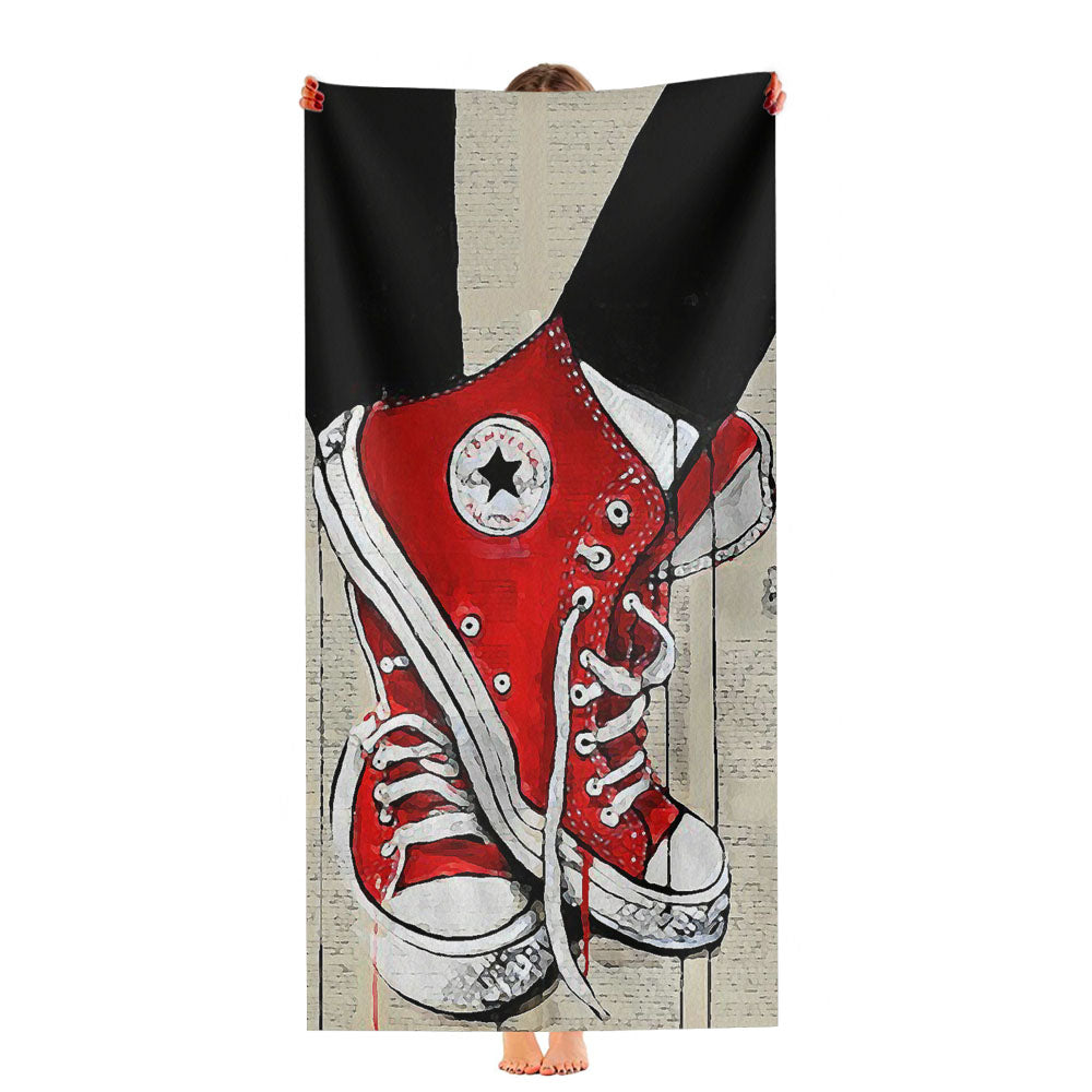 Red Converse Painting Ultra-Soft Luxury Bathroom Towels